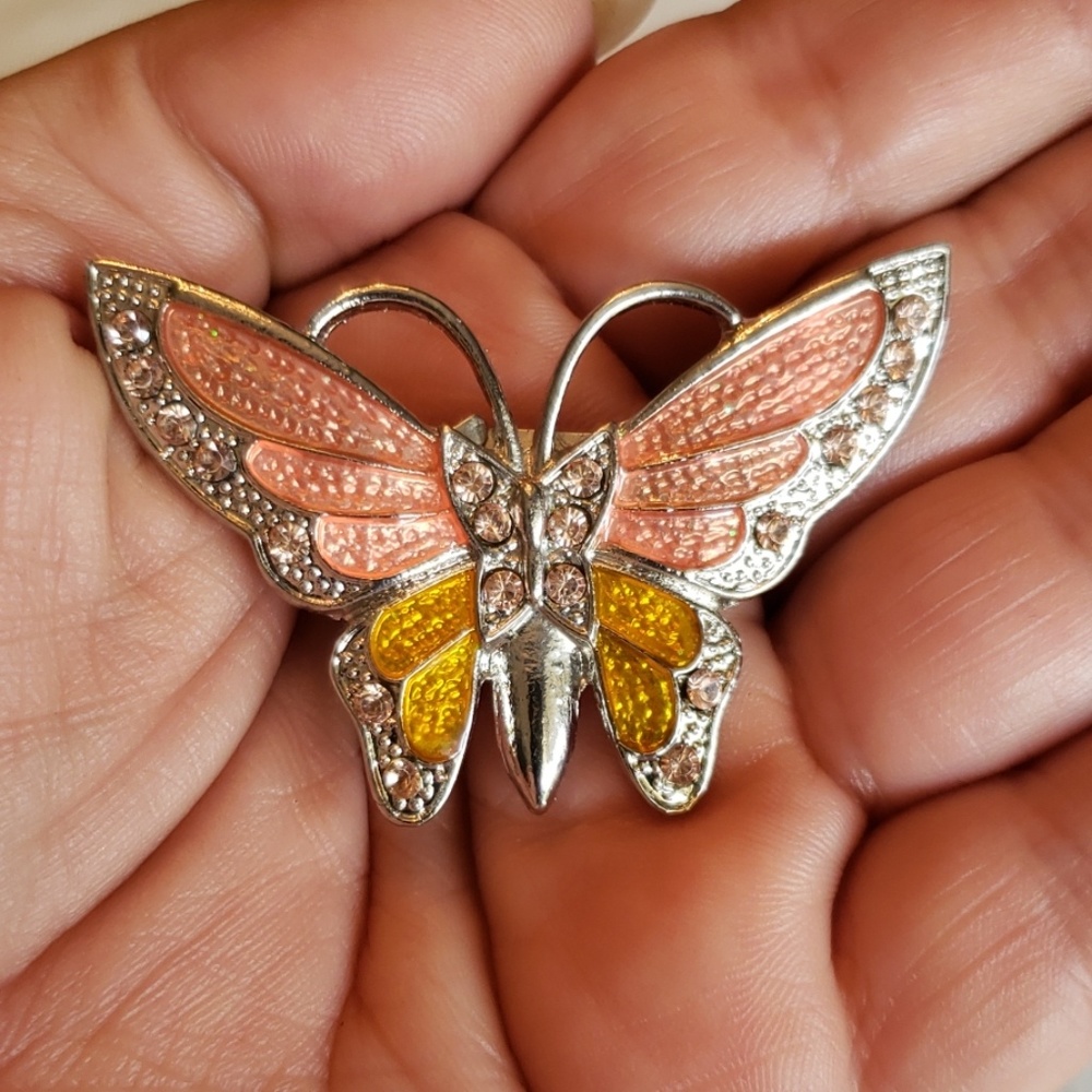 Pink Butterfly Brooch